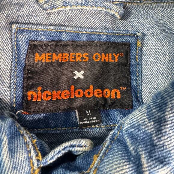 Members Only Nickelodeon sz Medium Cotton Denim Jacket Unisex Rugrats CatDog - Picture 4 of 8